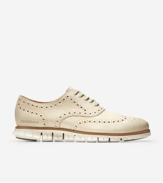 ZERØGRAND Wingtip Oxford Cement Ivory