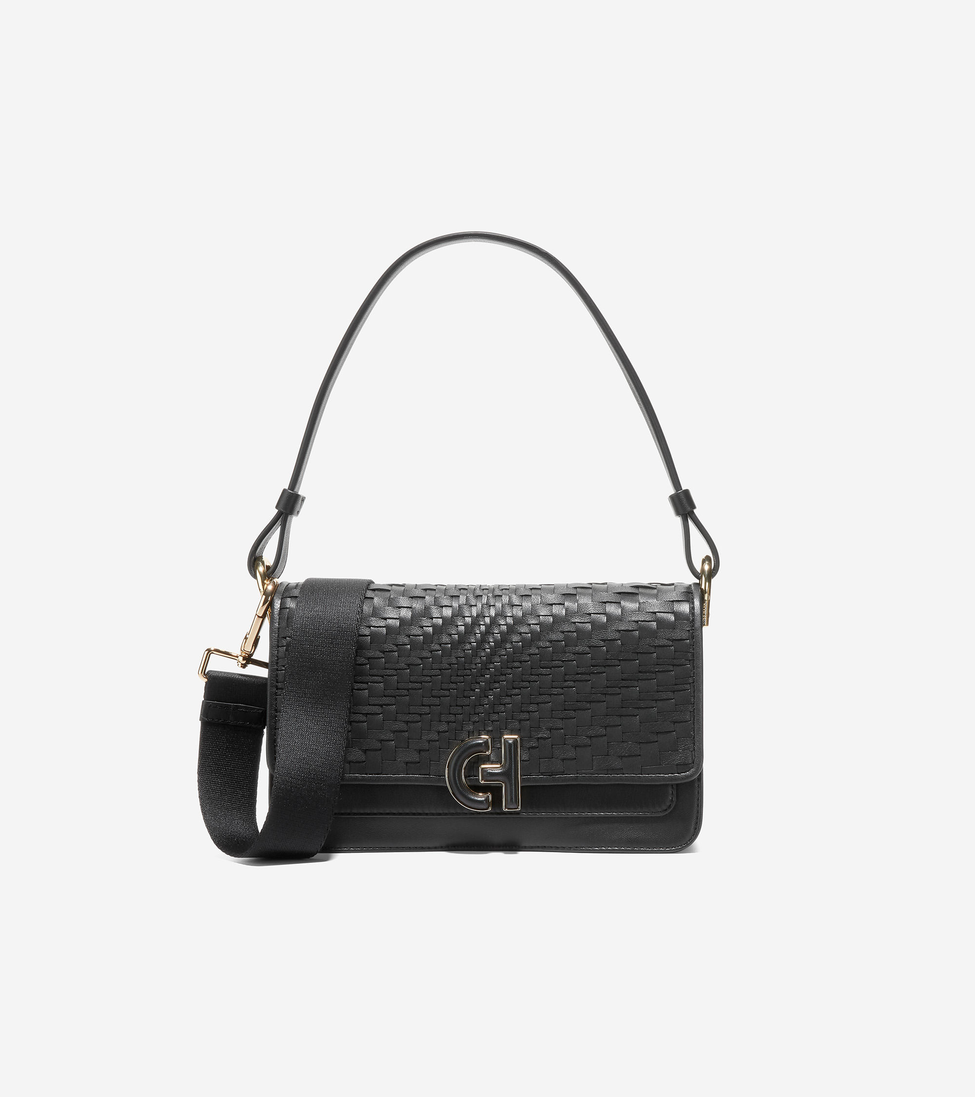 Mini Shoulder Bag Black Woven