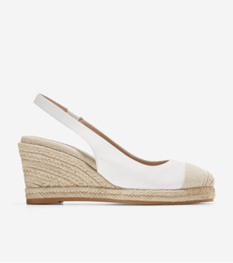 Cloudfeel Espadrille Wedge Slingback White Natural