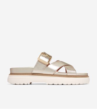 Fraya Slide Sandal Soft Gold Leather
