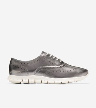 ZERØGRAND Wingtip Oxford Silver-Ivory