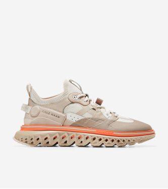 5.ZERØGRAND WRK Sneaker Silver Birch-Cobblestone-Scarlett Orange