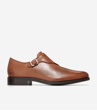 Washington Grand Laser Monk Strap British Tan