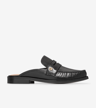 Lux Pinch Penny Mule Black Leather