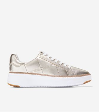 GrandPrø Topspin Sneaker Gold Quilted Leather