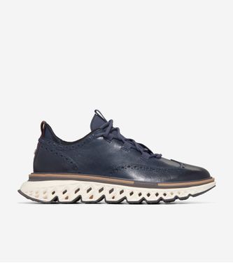 5.ZERØGRAND Wingtip Oxford Navy Blazer/Ivory