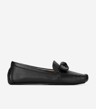 Bellport Bow Driver Black Leather