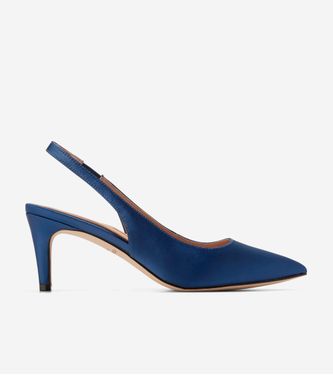 Vandam Sling Pump 65 Navy Satin