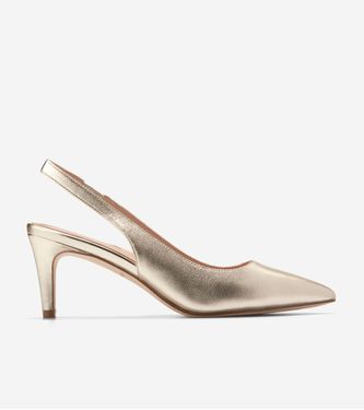 Vandam Sling Pump 65 Soft Gold Leather