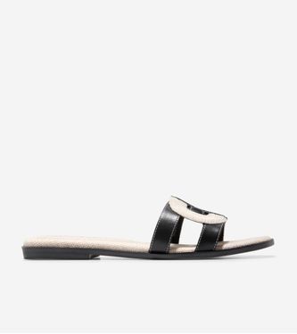 Chrisee Sandal Black/Natural Canvas