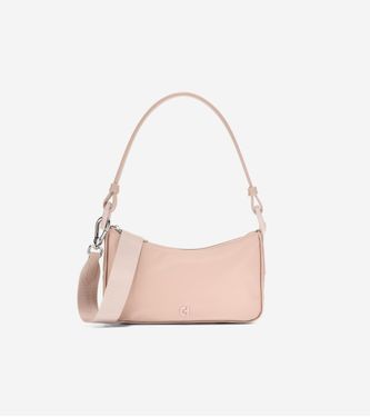 Convertible Nylon Shoulder Bag Warm Beige