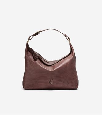 Kamila Hobo Deep Mahogany Croc Print