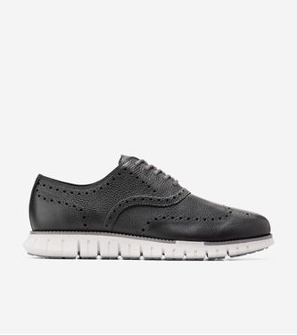 ZERØGRAND Remastered Wingtip Oxford Black Glacier Gray