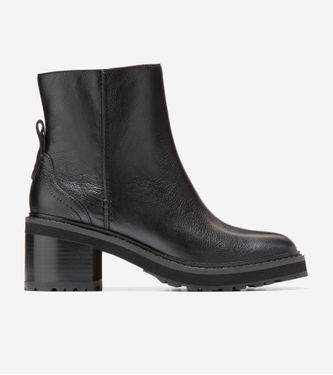 Gillian Lug Bootie Black Leather Waterproof