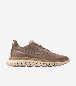 5.ZERØGRANDG Stitchlite Wingtip Oxford Lava Tan Olive