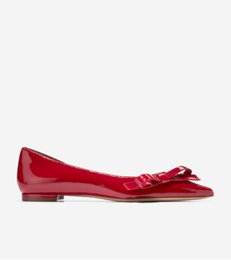 Noella Bow Skimmer Rio Red Patent Flat
