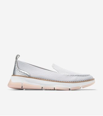 ZERØGRAND Rella Stitchlite™ Venetian Loafers Microchip Silver