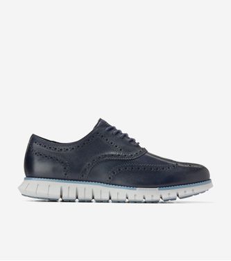 ZERØGRAND Remastered Wingtip Oxfords Navy Blazer Denim