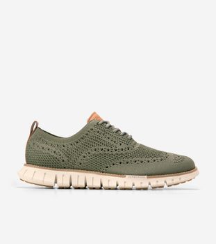 ZERØGRAND Remastered Stitchlite Wingtip Oxford Olive Natural