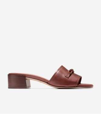 Cailyn Bow Mules Dark Cuoio Leather