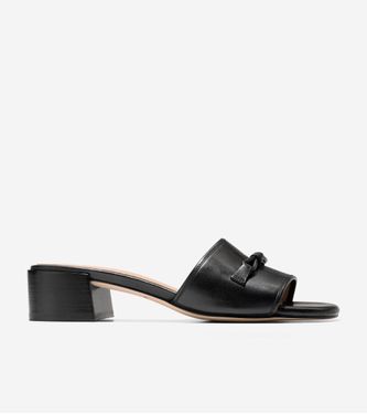 Cailyn Bow Mules Black Leather