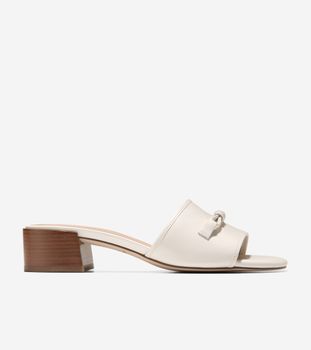Cailyn Bow Mules Ivory Leather