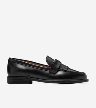 Stassi Kiltie Loafers Black Leather