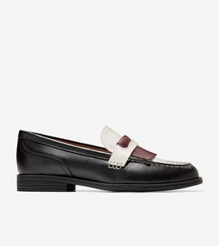 Stassi Kiltie Loafer Ivory Black