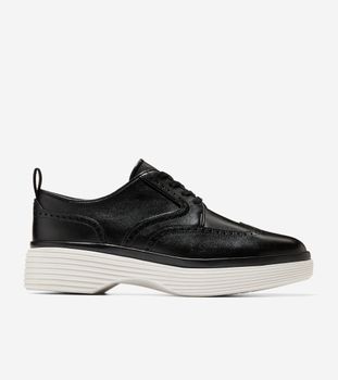 OriginalGrand City Platform Wingtip Oxford Black
